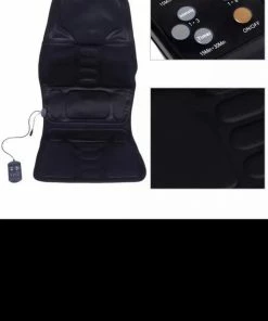 KLASVSA Auto Massage Stoel Kussen Auto Aansluiting En Stekker. Warmte En Vibratie Standen, 9 Motoren. Elegant En Zwart -KLASVSA Verkoop 537x840 1
