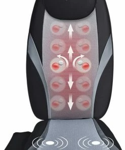 LifeGoods Massagekussen - Shiatsu - Stoel Voor Rug - Infrarood ? Zwart