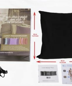Comfy Massagekussen | Zwart | Oplaadbaar | Massage Apparaat Met Infrarood Warmtefunctie | Draadloos -KLASVSA Verkoop 550x351 3