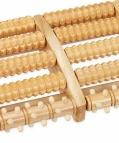 Relaxdays Houten Voetmassage Roller - Voetmassage - 2 Voeten - Voetroller - Massageroller