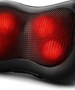 Auronic Draadloos Shiatsu Massagekussen - Elektrisch Nek En Rug Apparaat - Met Warmte Functie – Zwart