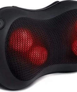 LifeGoods Shiatsu Massage Kussen - Elektrisch Nek En Rug Apparaat - Met Warmte Functie ? Zwart