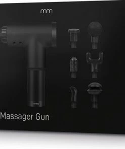 MikaMax Massage Gun - Spiermassage Apparaat - Massage Pistool - Draadloos - 6 Standen - 2000 MAh - Bevorderd Spierherstel/Bloedsomloop - Incl. 6 Opzetstukken - Zwart -KLASVSA Verkoop 550x386