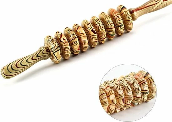 New Age Devi Massageroller - Houten Massage Roller - Bindweefselmassage - Vochtafdrijven - Massage - Massagetool - Hout 1 New Age Devi Massageroller - Houten Massage Roller - Bindweefselmassage - Vochtafdrijven - Massage - Massagetool - Hout
