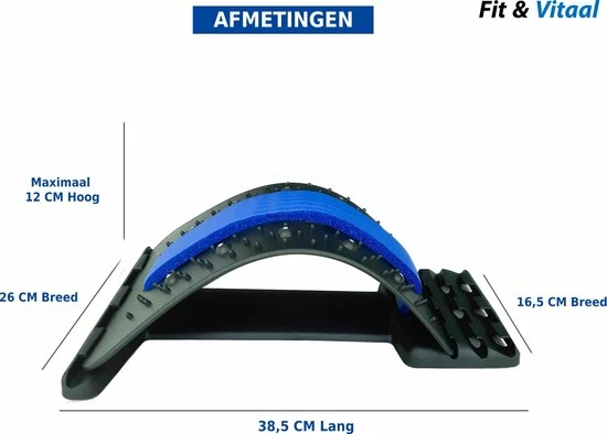Fit & Vitaal Backstretcher - Rugstretcher - Backstretcher Voor Houding Correctie - Magnetische Acupunctuur - Verstelbaar - Rugmassage - Blauw 3 Fit & Vitaal Backstretcher - Rugstretcher - Backstretcher Voor Houding Correctie - Magnetische Acupunctuur - Verstelbaar - Rugmassage - Blauw - Afbeelding 3