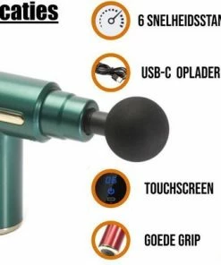 Naxo Massage Gun (Groen) - Massage Gun - Massageapparaat - Massageapparaten - Sport & Relax Massage - Percussietherapie - Vibratiemassage - Spiermassage - Zelfmassage - Toepassende Kopstukken - Incl. Draagbare Case - Incl. Oefenprogramma -KLASVSA Verkoop 550x407 1
