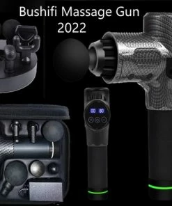 Bushifi Pro Massage Gun - Nieuwste Model 2022 -Tot 60% Dieper - Uiterst Stil & Krachtig - Lange Batterijduur - 30 Snelheden - 6 Kopstukken - Fitness - Sport - Massageapparaten - Massage Pistool – Incl. Draagbare Compacte Koffer
