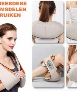 Trend24 Home Essentials Shiatsu Massage - Massage Kussen Nek En Rug - Nekmassage - Nekmassage Apparaat - Massagekussen - Massagekussen Draadloos - Schoudermassage - Nekmassage Kussen - Met Oplader En Autolader - Beige -KLASVSA Verkoop 550x419