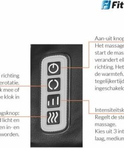 FitFever Massagekussen - Shiatsu - Nek, Rug En Schouders - Massage Apparaat - Zwart -KLASVSA Verkoop 550x421 5