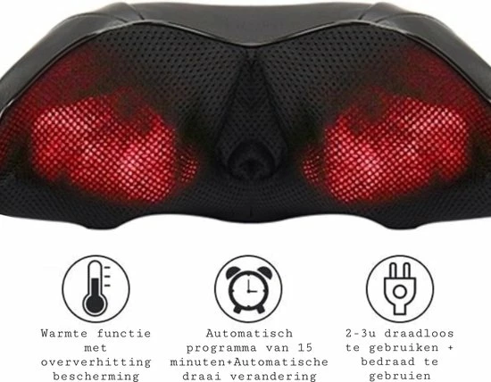 SPOMAREX. SPOMAREX - Draadloos Massagekussen - Shiatsu Massage - Incl. Draadloze Koptelefoon - Drukpunt Massage - Draadloos Te Gebruiken - Zwart/grijs - Massage Kussen 3 SPOMAREX. SPOMAREX - Draadloos Massagekussen - Shiatsu Massage - Incl. Draadloze Koptelefoon - Drukpunt Massage - Draadloos Te Gebruiken - Zwart/grijs - Massage Kussen - Afbeelding 3