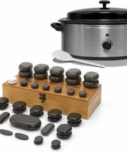 ZenGrowth Hotstone SET Hotstone Pan 18 Liter + 45 Basalt Stenen | Hotstone Heater SET