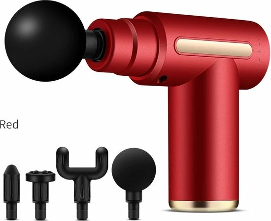 Quickstuff - Massage Gun - Red - Met Opzetstukken En Hard Case 1 Quickstuff - Massage Gun - Red - Met Opzetstukken En Hard Case