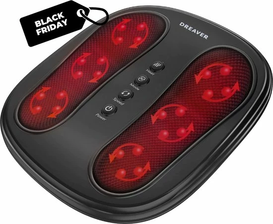 Dreaver Voetmassage Apparaat - 24 Shiatsu Massagekoppen - Infrarood Warmte Stand - Zwart 1 Dreaver Voetmassage Apparaat - 24 Shiatsu Massagekoppen - Infrarood Warmte Stand - Zwart