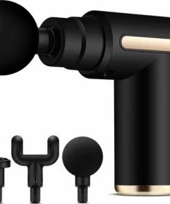 YasmijnShop Massage Gun ? Cadeau Voor Hem Of Haar - Ontspanning Cadeau ? Massage Pistool Sport En Relax? 4 Opzetstukken ? 6 Verschillende Standen ? Zwart