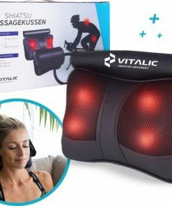 Premium Shiatsu Massagekussen Voor Een Pijnlijke Nek & Rug - Nekmassage Apparaat - Rugmassage Apparaten - Massage Pillow | Vitalic