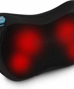 Qumax Massagekussen - Warmte Functie - Elektrisch Shiatsu Massage Kussen - Voor Thuis En Auto - Zwart