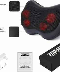 Zedar Shiatsu Massage Kussen - Elektrisch Nek En Rug Apparaat - Met Warmte Infrarood Functie ? Zwart -KLASVSA Verkoop 550x459 6