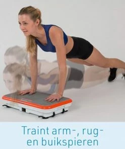 Vibroshaper Vibro Shaper - Fitness Trilplaat Ondersteunt Spieropbouw En Vetverbranding - Vibratietrainer Voor Alle Spiergroepen - Inclusief Fitnessbanden - Oranje Met Handvat -KLASVSA Verkoop 550x459 7