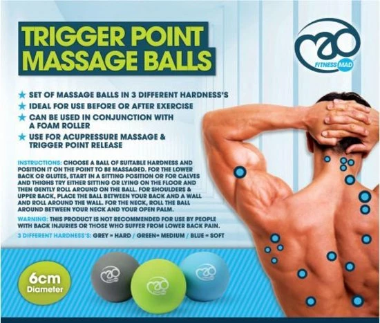 Fitness-mad Massageballen Trigger Point 6 Cm Pvc 3 Stuks 2 Fitness-mad Massageballen Trigger Point 6 Cm Pvc 3 Stuks - Afbeelding 2