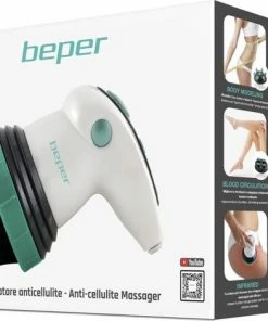 Beper 40.500 Massage-apparaat Met 4 Verwisselbare Koppen - Anti Cellulitis Stimulator Met Lipo-modelling - Wit -KLASVSA Verkoop 550x471