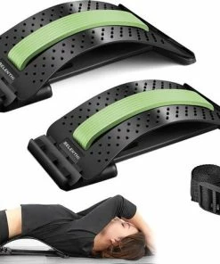 Belenthi Backstretcher Voor Rugklachten Met Montageband - Rugstretcher - 2 Pack - Rugmassage Appraten- Nekstretcher- Verstelbare Backstretcher - Postuur Corrector- Accupunctuur- Rugklachten