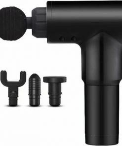 Facial Gun Fascial Gun - Massage Gun - Zwart - 4 Opzetstukken - Stille En Lange Batterijduur - Massagegun Spier Massage - Stress Relief - Spierherstel - 2000mAh Batterij - Relax Massage - Draadloos - Mini Massage - Oplaadbaar - Massage Pistool - Massageapparaat
