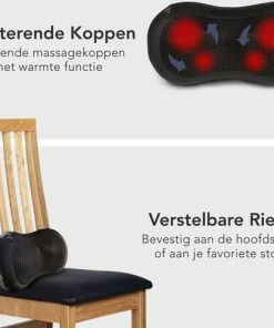 LifeGoods Shiatsu Massage Kussen - Elektrisch Nek En Rug Apparaat - Met Warmte Functie ? Zwart -KLASVSA Verkoop 550x486