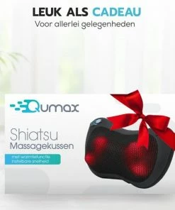 Qumax Massagekussen - Warmte Functie - Elektrisch Shiatsu Massage Kussen - Voor Thuis En Auto - Zwart -KLASVSA Verkoop 550x489 1
