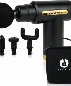 Apeiron Mini Massagegun - Sport En Relax Massage - Professioneel - Inclusief Koffer - 4 Opzetstukken - Massage Apparaat - Massage Pistool