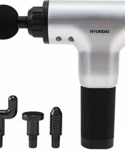Hyundai – Massage Gun - Massage Apparaat Met 4 Opzetstukken – Zilver