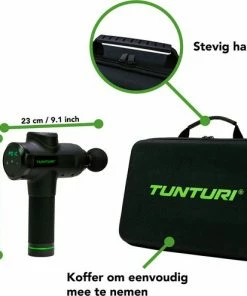 Tunturi Massage Gun Incl. Opzetstukken En Koffer - Oplaadbaar Massage Apparaat - Massage Pistool - Zwart -KLASVSA Verkoop 550x495 1