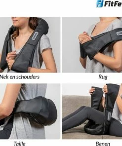 FitFever Massagekussen - Shiatsu - Nek, Rug En Schouders - Massage Apparaat - Zwart -KLASVSA Verkoop 550x497 13
