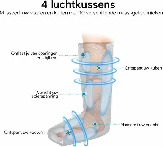 CINCOM® Professioneel Compressie Beenmassage Apparaat - Voetmassage Apparaat Bloedsomloop - Met Nederlandse Handleiding 6 CINCOM® Professioneel Compressie Beenmassage Apparaat - Voetmassage Apparaat Bloedsomloop - Met Nederlandse Handleiding - Afbeelding 6