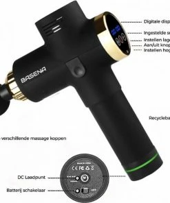 Basena - Massage Gun - Sport And Relax Massage - Zwart/goud -KLASVSA Verkoop 550x501 7