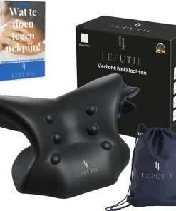 Leputie Nekstretcher - Massage Apparaat - Nekmassage Apparaat - Nekkussen - Massagekussen - Neckstretcher - Incl. E-Book - Zwart