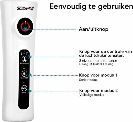 CINCOM® Professioneel Compressie Beenmassage Apparaat - Voetmassage Apparaat Bloedsomloop - Met Nederlandse Handleiding 5 CINCOM® Professioneel Compressie Beenmassage Apparaat - Voetmassage Apparaat Bloedsomloop - Met Nederlandse Handleiding - Afbeelding 5