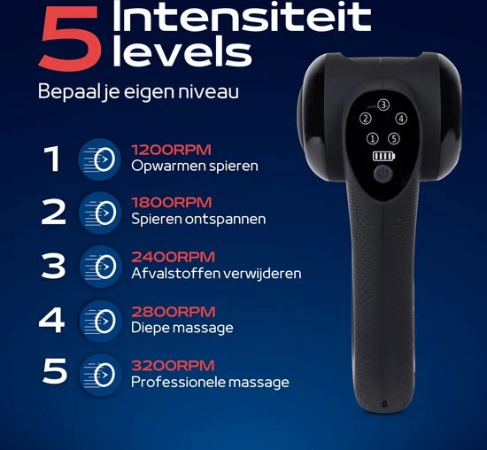 Yomoko Massagegun - Professioneel - Theragun-Pistool - Massage Gun - Apparaat - Inclusief Koffer & 4 Massagekoppen 3 Yomoko Massagegun - Professioneel - Theragun-Pistool - Massage Gun - Apparaat - Inclusief Koffer & 4 Massagekoppen - Afbeelding 3