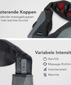 LifeGoods Shiatsu Massagekussen - Elektrisch Apparaat - Nek En Schouder - Warmtefunctie Met Infrarood - Zwart -KLASVSA Verkoop 550x509