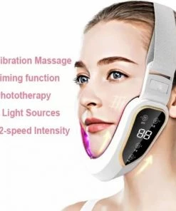 MCC Trading Gezichtsmassage Apparaat - Kaaklijn Trainer - Huidverjongingsapparaat - Onderkin Afslank Band- Facelift Band - Afslanken – Kaak Trainen- Afvallen- Dubbele Kin