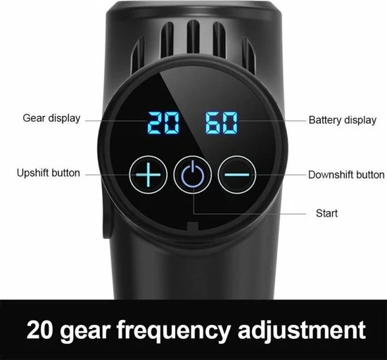 Merkloos Massage Gun + 6 Opzetstukken | Zwart 12 Merkloos Massage Gun + 6 Opzetstukken | Zwart - Afbeelding 12