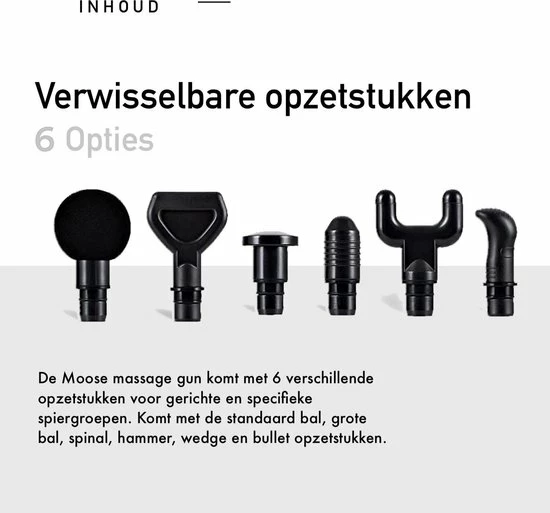 Moose - Massage Gun - Massage Gun Professioneel - Massage Gun Stil - Massage Gun Draadloos - Theragun - Massage Pistool 6 Moose - Massage Gun - Massage Gun Professioneel - Massage Gun Stil - Massage Gun Draadloos - Theragun - Massage Pistool - Afbeelding 6
