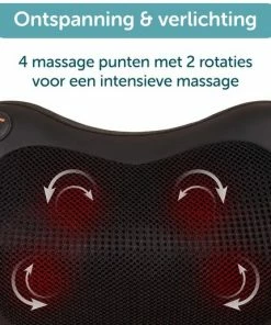 ForDig Shiatsu Massagekussen - Massageapparaat Met 4 Roterende Massagepunten En 2 Rotaties - Nekmassage Kussen Met Warmte Functie - Massage Apparaat Voor Nek / Schouder / Rug / Benen / Voeten - Voor Thuis Of In De Auto - Inclusief 12V Autolader -KLASVSA Verkoop 550x515