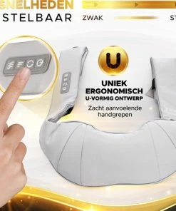FAMBZ Sensational Shiatsu Massage Kussen Draadloos ( Grijs ) - 3 Snelheden Met Infrarood Warmtefunctie - Elektrisch Massagekussen - Nekmassage Apparaat - -KLASVSA Verkoop 550x517 5