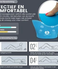 Apeiron Massagekussen - Voor Nek, Rug En Schouderpijn - Massagekussen - Nek Stretcher - Shiatsu Massagekussen - Massage Hoofdkussen - Nekmassage Apparaat - Nekkussen - Triggerpoint - Acupunctuur - Blauw -KLASVSA Verkoop 550x518 5