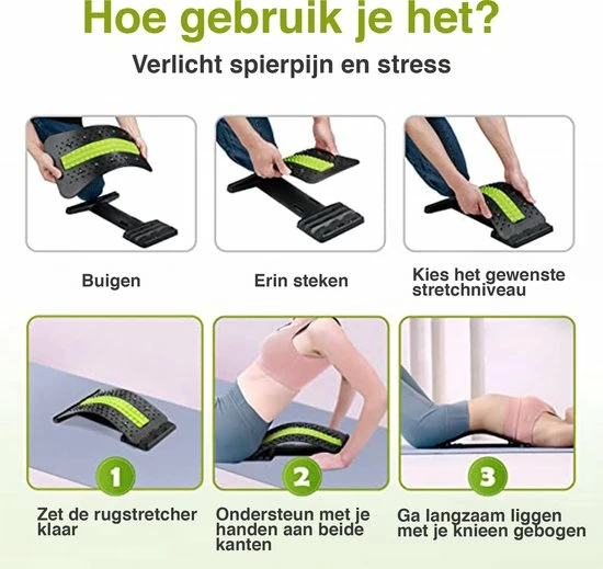 Luxovita Verstelbare Rugstretcher - Voor Nek-/Rugklachten - Rugmassage - Backstretcher - Groen Luxovita Verstelbare Rugstretcher - Voor Nek-/Rugklachten - Rugmassage - Backstretcher - Groen -KLASVSA Verkoop 550x519 7