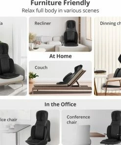 Binecer MP1.2 Shiatsu Massagestoel Met Massagekussen ? Massage Stoel Met Rollende Kneedmassage ? Instelbare Warmtefunctie ? Met Nekmassage, Rugmassage - Zwart -KLASVSA Verkoop 550x522 11