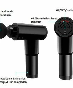 Facial Gun Fascial Gun - Massage Gun - Zwart - 4 Opzetstukken - Stille En Lange Batterijduur - Massagegun Spier Massage - Stress Relief - Spierherstel - 2000mAh Batterij - Relax Massage - Draadloos - Mini Massage - Oplaadbaar - Massage Pistool - Massageapparaat -KLASVSA Verkoop 550x523 7