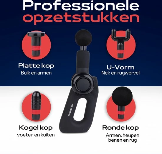Yomoko Massagegun - Professioneel - Theragun-Pistool - Massage Gun - Apparaat - Inclusief Koffer & 4 Massagekoppen 6 Yomoko Massagegun - Professioneel - Theragun-Pistool - Massage Gun - Apparaat - Inclusief Koffer & 4 Massagekoppen - Afbeelding 6