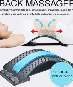 Viatel Rugstrekker, 3 Standen Verstelbare Rugstretcher, Rugmassage Ondersteuning Met Magnetische Acupressuurpunten, Rugstretch Voor Houdingscorrectie En Rugpijn.Nekstretcher Rug Kraker