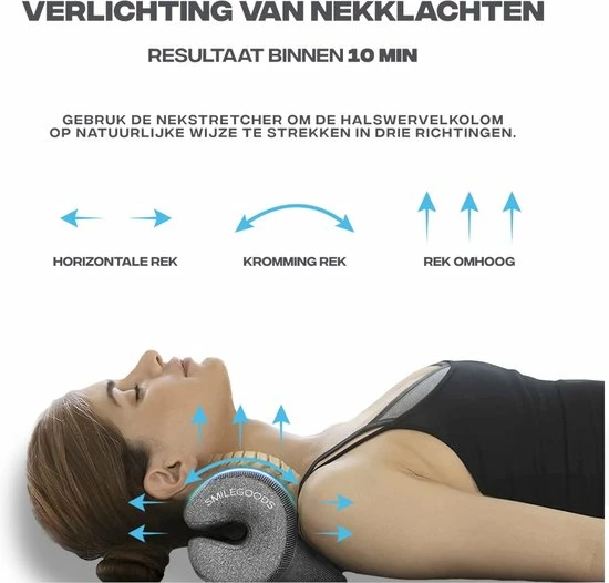 Smilegoods Nekkussen - Nekstretcher - Massagekussen Nek - Nekmassage Apparaat - Shiatsu Massagekussen - Voor Nek- En Rugklachten - Incl. Afneembare Kussensloop 2 Smilegoods Nekkussen - Nekstretcher - Massagekussen Nek - Nekmassage Apparaat - Shiatsu Massagekussen - Voor Nek- En Rugklachten - Incl. Afneembare Kussensloop - Afbeelding 2
